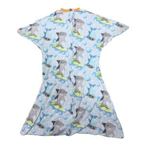 Zipadee-Zip Shark Swaddle Transition Blanket Blue Medium 6-12m